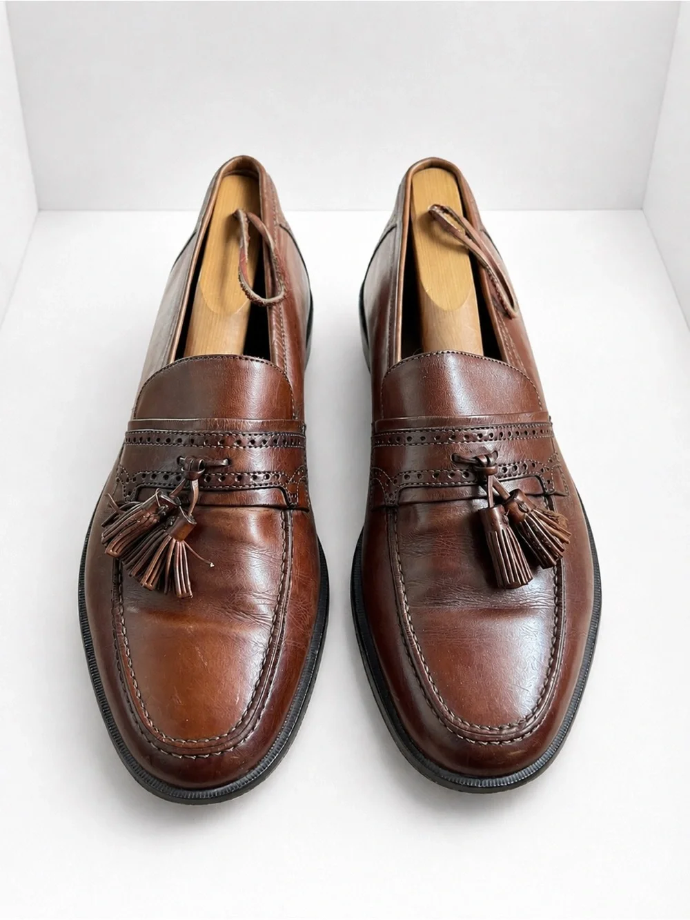 Johnston & Murphy Made in Italy Brown Leather Tassel Loafers Men’s 10 M
